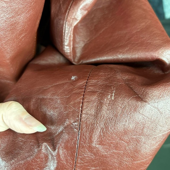 Vintage 70s Genuine Leather Burgundy Jacket - Picture 9 of 9